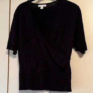 NWOT! New York & Co Navy Wrap Sweater - Short Sleeve - Medium
